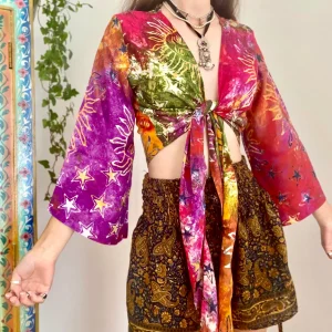 Vibrant Bohemian Tie-Dye Blouse