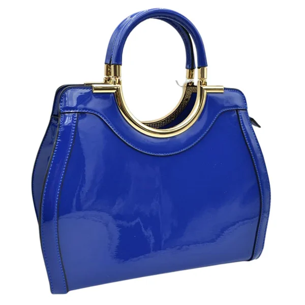 Elegant Black Patent Handbag - Image 8