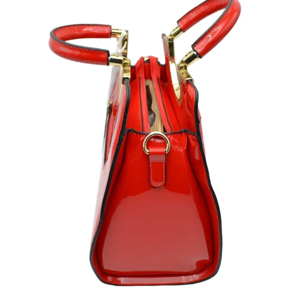 Elegant Black Patent Handbag - Image 14