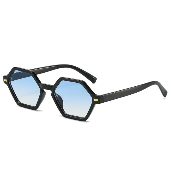 Sleek Geometric Black Sunglasses - Image 15