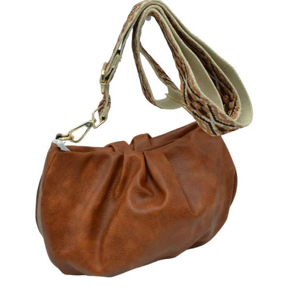 Elegant Black Faux Leather Shoulder Bag - Image 3