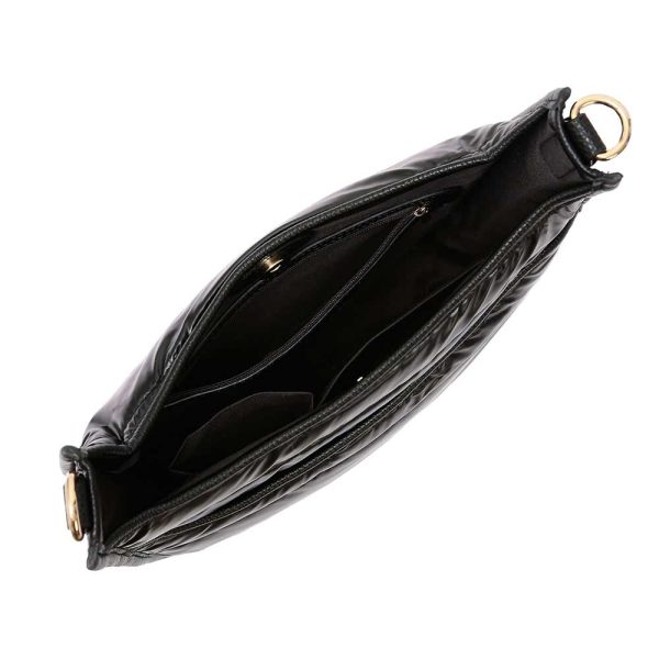 Elegant Black Nylon Shoulder Bag - Image 10