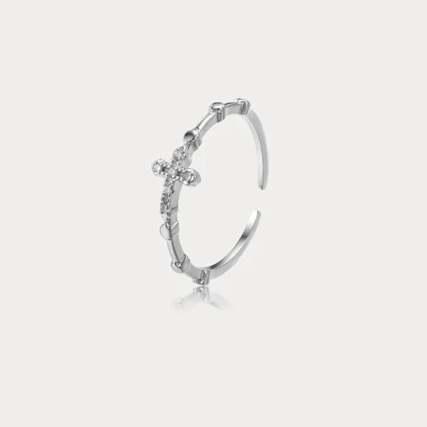 Elegant Stainless Steel Cross Ring