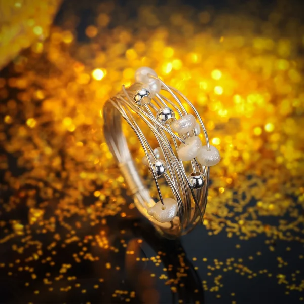 Elegant Wire Wrapped Pearl Ring - Image 2