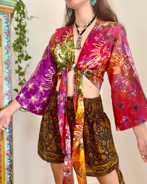 Vibrant Bohemian Tie-Dye Blouse - Image 3
