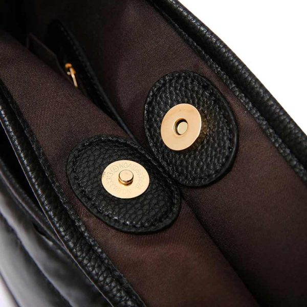 Elegant Black Nylon Shoulder Bag - Image 12
