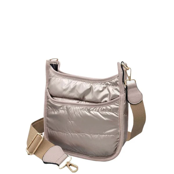 Elegant Black Nylon Shoulder Bag - Image 7