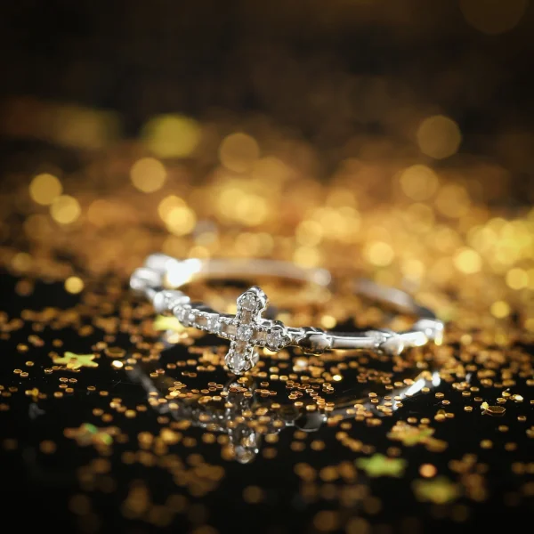 Elegant Stainless Steel Cross Ring - Image 2