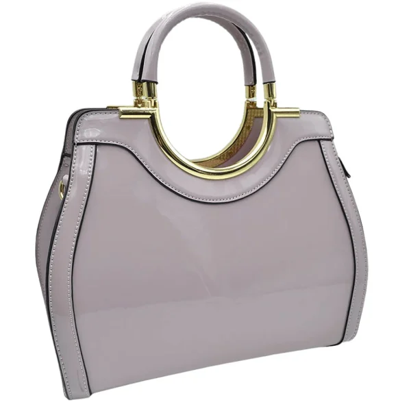 Elegant Black Patent Handbag - Image 6