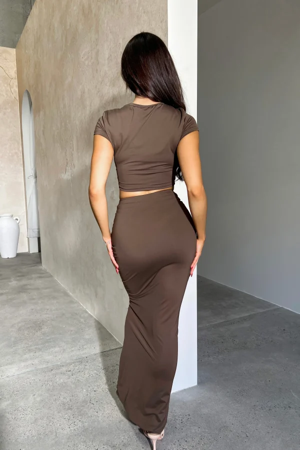 Elegant Chocolate Brown Two-Piece Set - Image 5