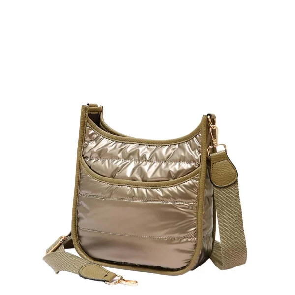 Elegant Black Nylon Shoulder Bag - Image 5