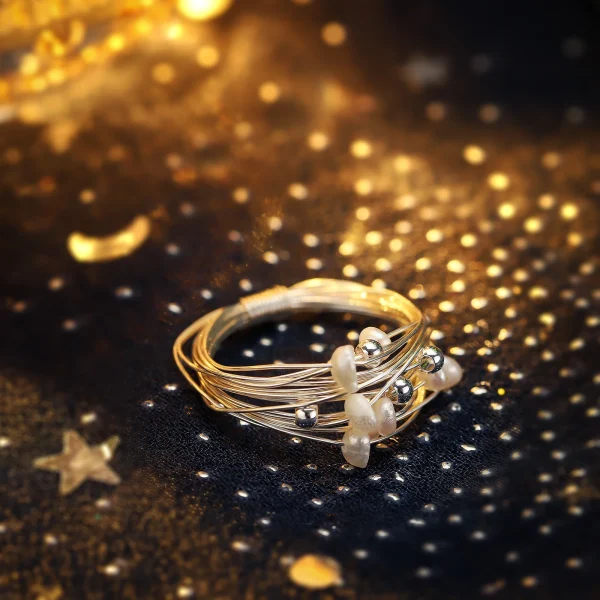 Elegant Wire Wrapped Pearl Ring - Image 5