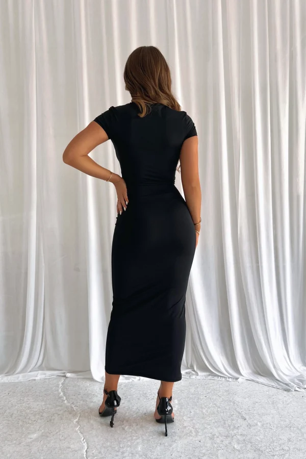 Elegant Black Midi Dress - Image 4