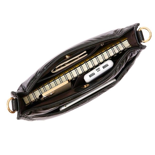 Elegant Black Nylon Shoulder Bag - Image 11