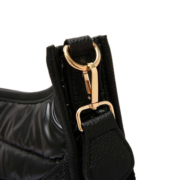 Elegant Black Nylon Shoulder Bag - Image 14