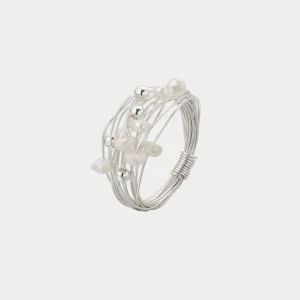 Elegant Wire Wrapped Pearl Ring