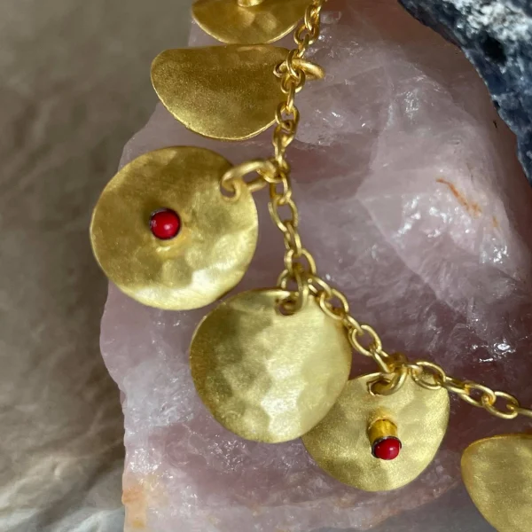 Charming Brass Disc Bracelet - Image 2