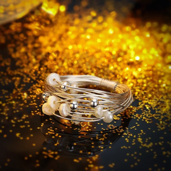 Elegant Wire Wrapped Pearl Ring - Image 3