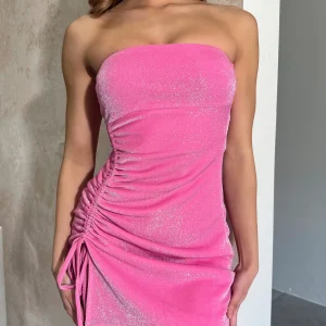 Chic Strapless Pink Mini Dress