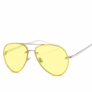 Stylish Yellow-Tinted Aviator Glasses