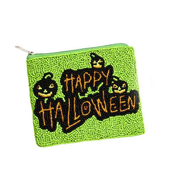 Festive Halloween Beaded Pouch - Image 3
