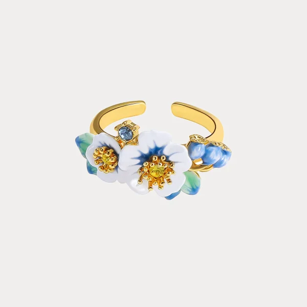 Elegant Floral Enamel Ring - Image 5
