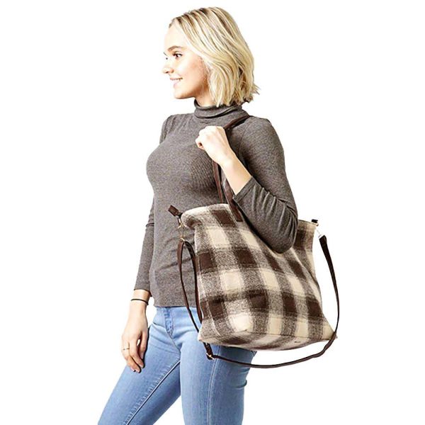 Stylish Red Plaid Shoulder Bag - Image 3