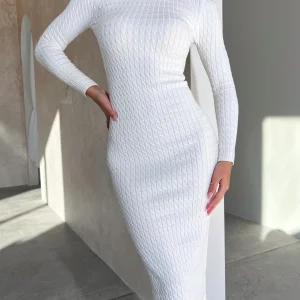 Elegant Textured Knit Dress