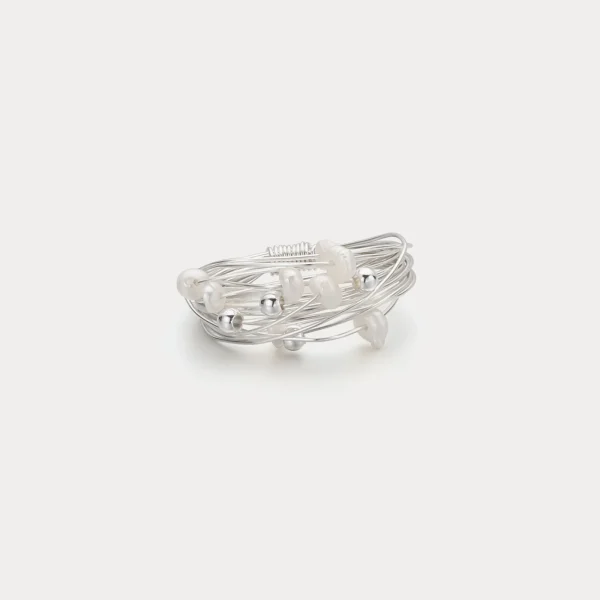 Elegant Wire Wrapped Pearl Ring - Image 4